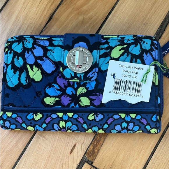 Vera Bradley Indigo Pop Floral Wallet NWT - Picture 2 of 5